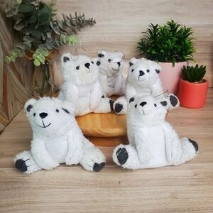 Target Adorable White Plush Polar Bear Set Christmas Tree Decorations Set Of 5